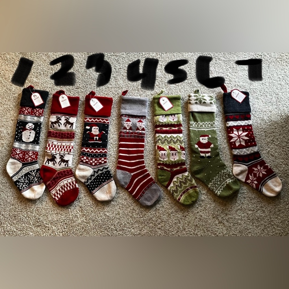 NWT Pottery Barn Kids Fair Isle Stockings Choice! Santa, Snowman, Reindeer, more